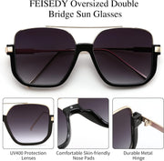 ÉÌƷͼƬ 5 | B0GXYGJLHV | FEISEDY Retro Square Aviator Sunglasses for Women Men Y2K Oversized B0432