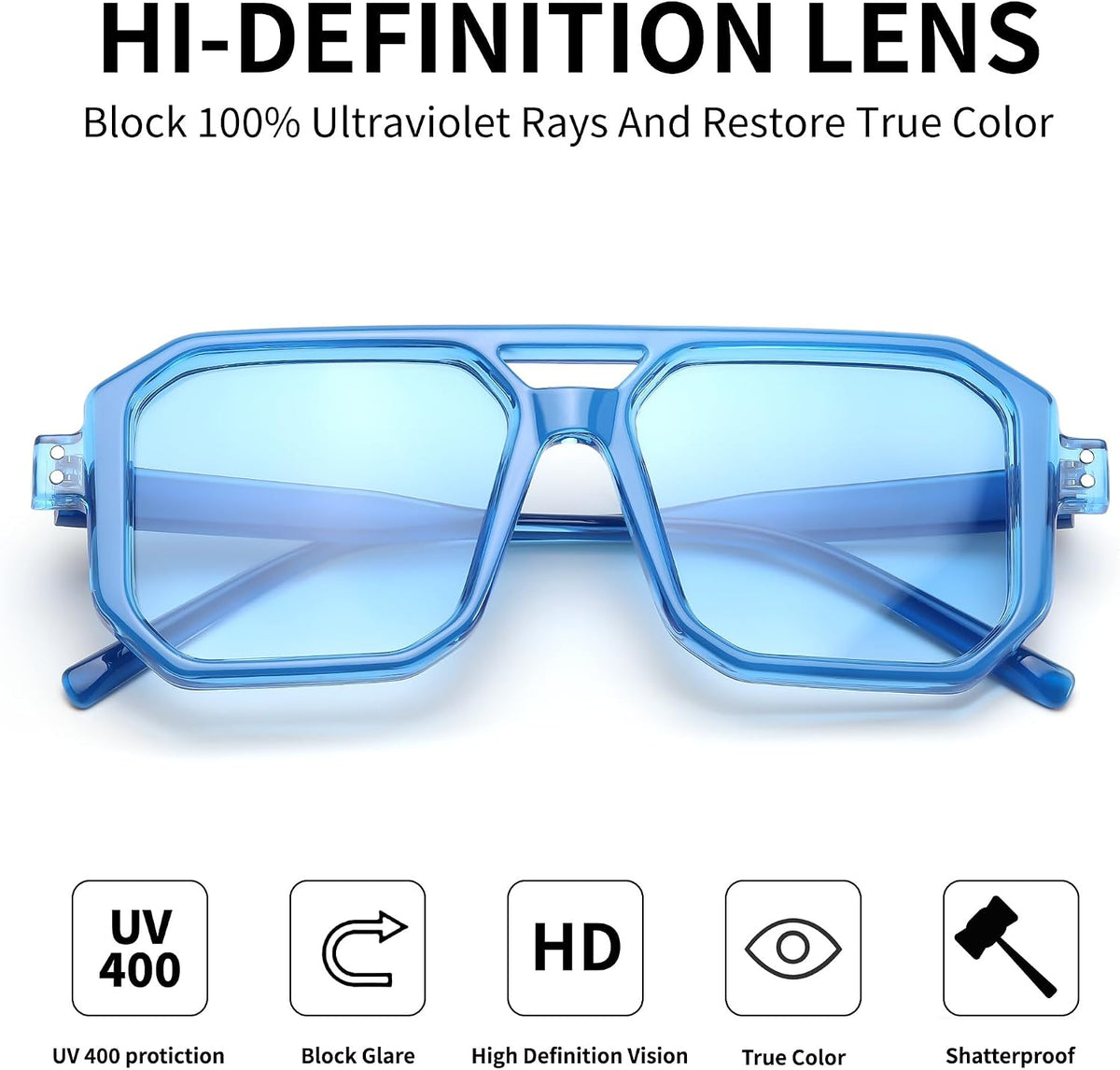 ÉÌƷͼƬ 45 | B0B9BNZRMZ | FEISEDY Retro Aviator Square Sunglasses for Women Men UV400 B2939