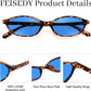 商品图片 60 | B0DMN6519L | FEISEDY Retro Oval Cat Eye Sunglasses for Women 90s Narrow Lightweight Shades Y2k Trendy Sunnies B0257