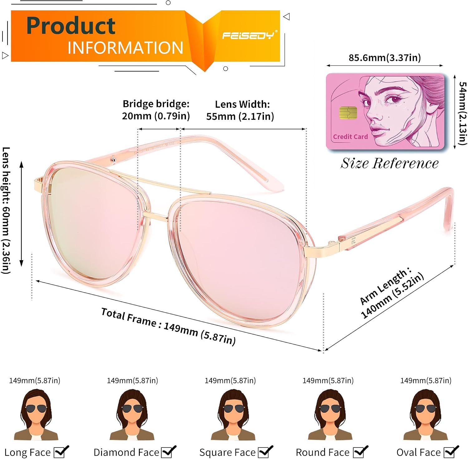 商品图片 29 | B0FPQ6L6K1 | FEISEDY Retro Polarized Aviator Sunglasses for Women Men B0259