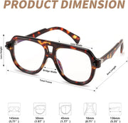 ÉÌƷͼƬ 6 | B0F32R72G4 | FEISEDY Stylish Reading Glasses for Woman Men Trendy Retro Double Bridge Readers B0287