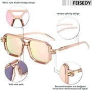 ÉÌƷͼƬ 66 | B09YTJ4FQZ | FEISEDY Vintage Square 70s Flat Aviator Sunglasses Women Men Classic Retro Stylish Frame UV400 Sunglasses B2622
