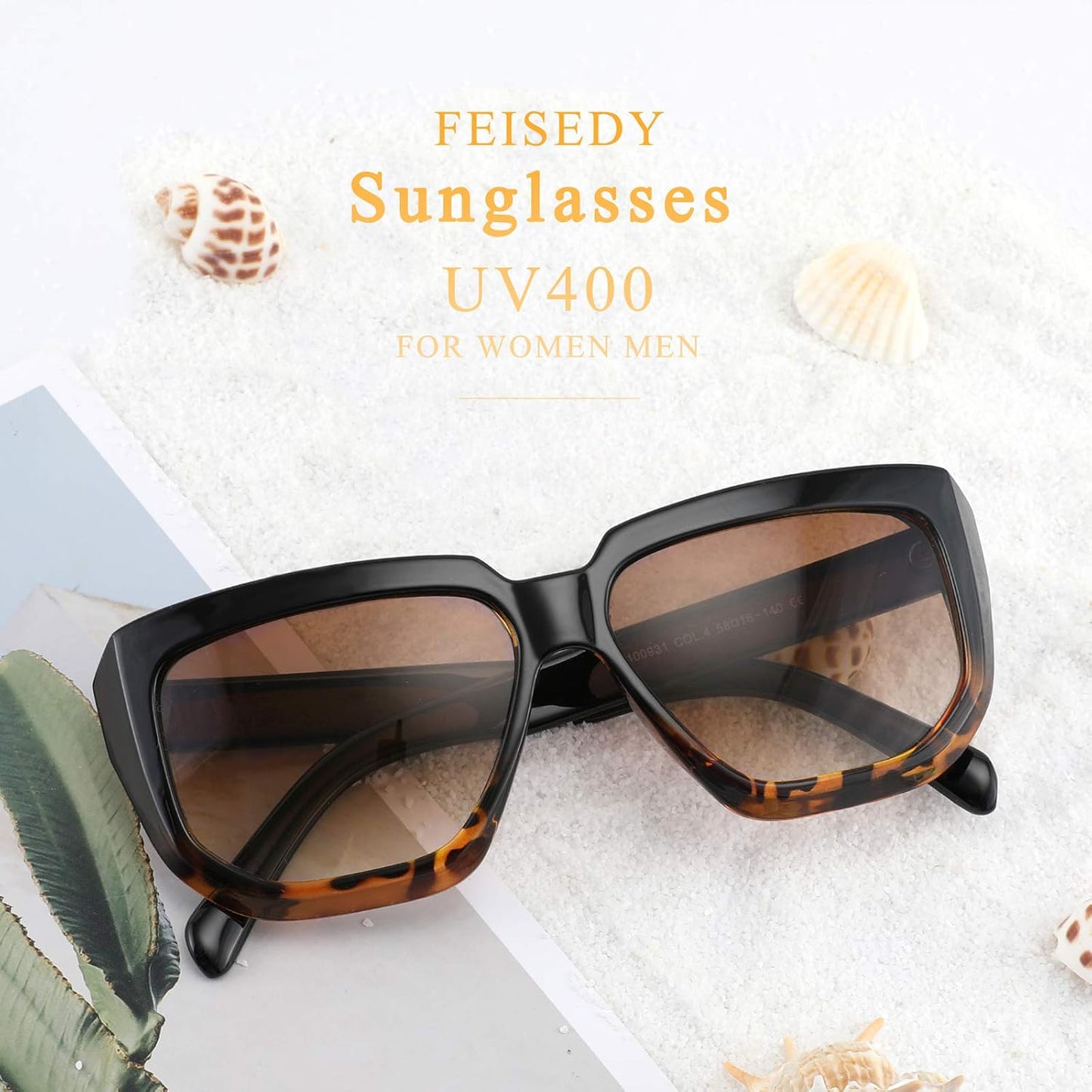 商品图片 12 | B08PD9KPH8 | FEISEDY Women Retro Square Sunglasses Trendy Shield Flat Top Shades B2717