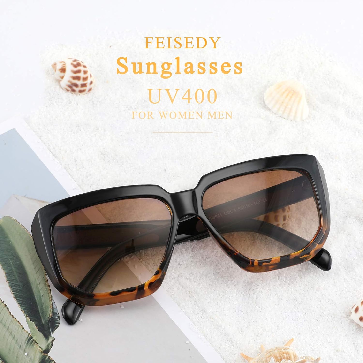 商品图片 12 | B08PD9KPH8 | FEISEDY Women Retro Square Sunglasses Trendy Shield Flat Top Shades B2717