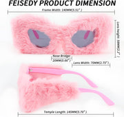 ÉÌƷͼƬ 123 | B09PN9V5N6 | FEISEDY Sunglasses Women Plush Fuzzy Soft Velvet Party Masquerade B2877