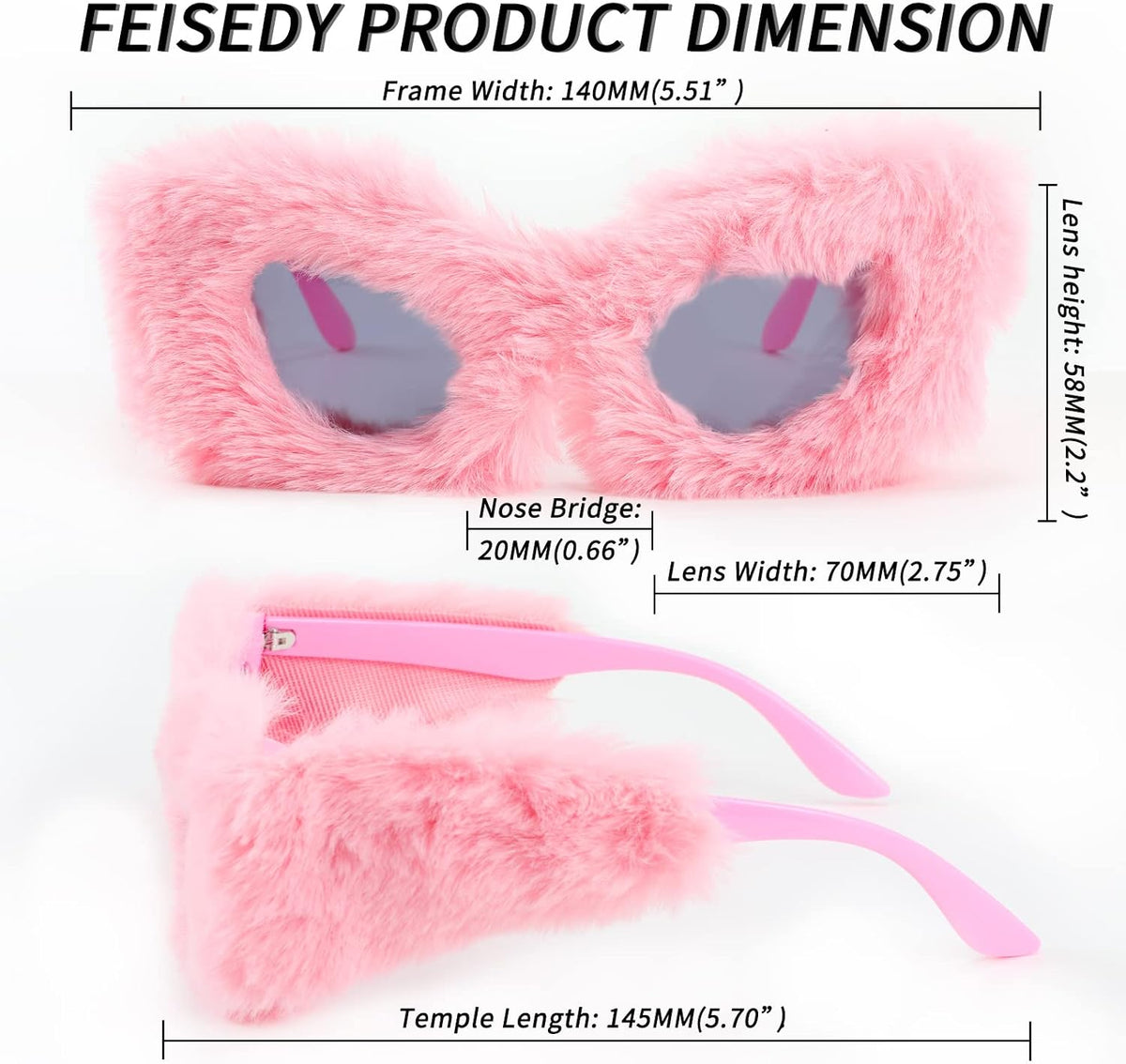 ÉÌƷͼƬ 123 | B09PN9V5N6 | FEISEDY Sunglasses Women Plush Fuzzy Soft Velvet Party Masquerade B2877