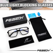 ÉÌƷͼƬ 8 | B0D9NJ18RZ | FEISEDY Retro Aviator Square Blue Light Glasses for Men Women B0209