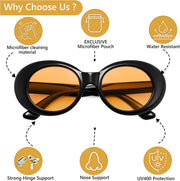 ÉÌƷͼƬ 50 | B074H8KFSZ | FEISEDY Sunglasses White Oval Clout Goggles for Women Men Retro Round Trendy Rimmed Clueless Costume Frame B2253