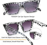 ÉÌƷͼƬ 64 | B0C5378735 | FEISEDY Vintage Square Cat Eye Sunglasses Women Trendy Cateye Sunglasses B2473