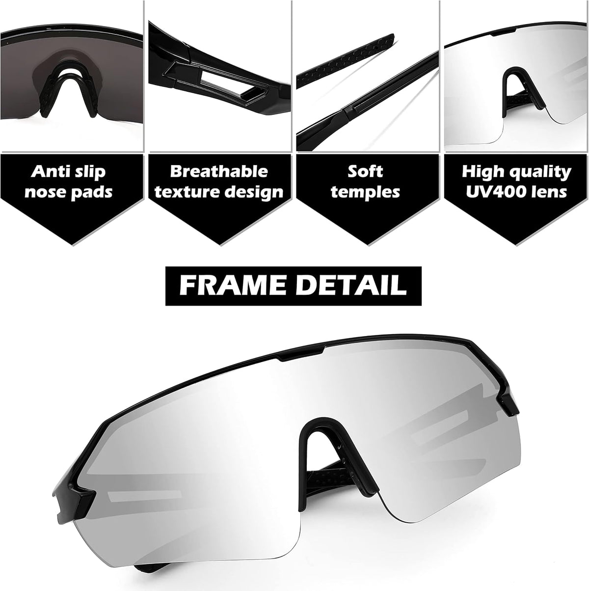 ÉÌƷͼƬ 25 | B0BQLPB8JV | FEISEDY Sports Sunglasses for Men and Women, UV400 Protection Outdoor Cycling Driving Fishing Glasses B2987