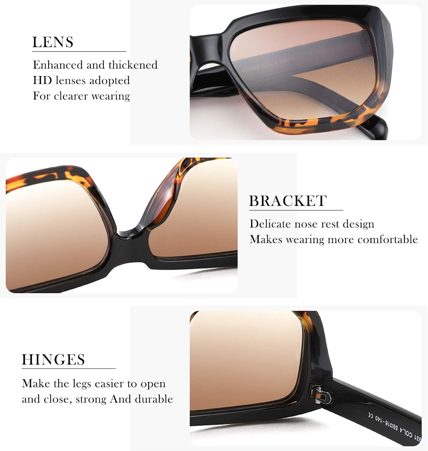 商品图片 10 | B08PD9KPH8 | FEISEDY Women Retro Square Sunglasses Trendy Shield Flat Top Shades B2717