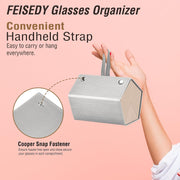 ÉÌƷͼƬ 14 | B0CSFHKMSS | FEISEDY Sunglasses Organizer 5 Slots Travel Glasses Case,Hanging Eyewear Holder Fashionable PU Leather Eyeglass Case B0087