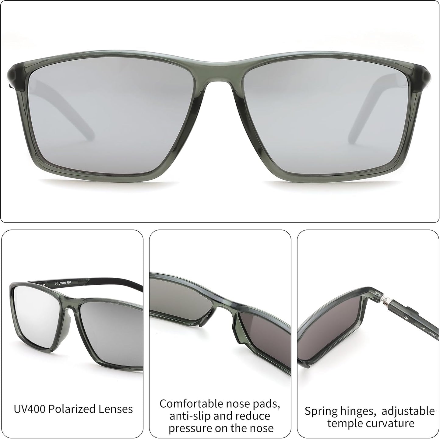 商品图片 11 | B0FG2HCVQL | FEISEDY Rectangle Sunglasses Women Men Trendy Classic Sunglasses Fashion Retro Vintage Square Frame Polarized UV400 B0288