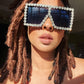 商品图片 9 | B096YZPRF2 | FEISEDY Oversized Sparkling Crystal Sunglasses Disco Diamond Flat Top Fashion Square Large Shades B2782