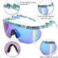 商品图片 81 | B096SD9GGG | FEISEDY Oversized Mirror Shield Sport 80s Sunglasses Ski Goggles Flat Top One Piece Futuristic Visor Women Men B2522
