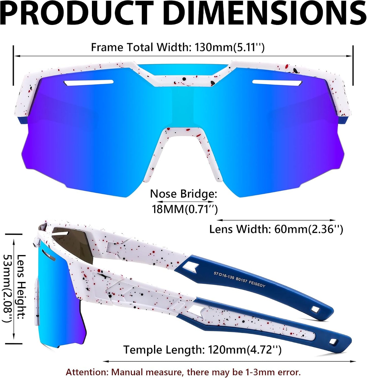 商品图片 41 | B0D78P6WRV | FEISEDY Kids Teens Baseball Polarized Sunglasses Sports Cycling Glasses for Youth Boys Girls Age 8-16 B0157