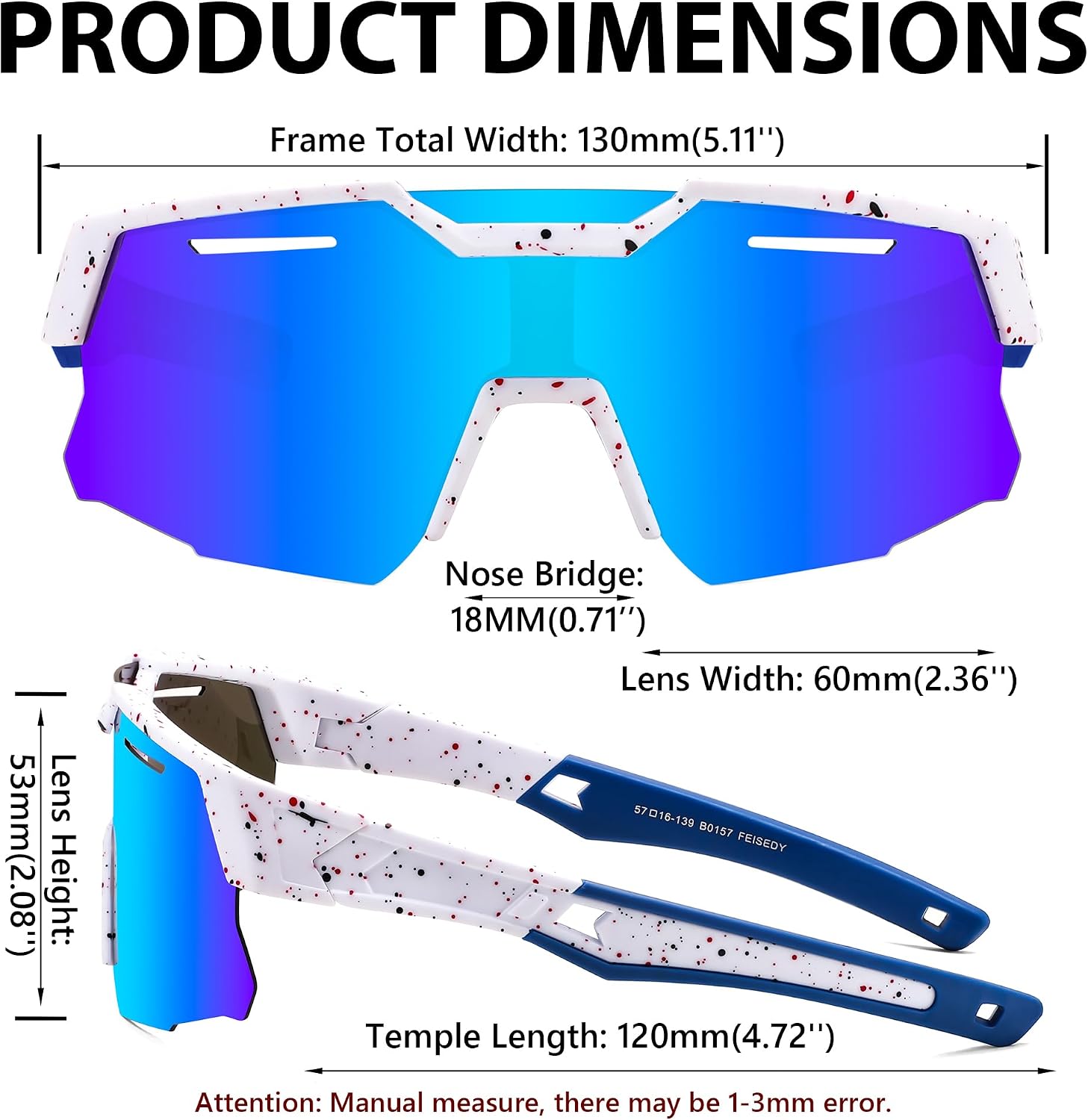 商品图片 41 | B0D78P6WRV | FEISEDY Kids Teens Baseball Polarized Sunglasses Sports Cycling Glasses for Youth Boys Girls Age 8-16 B0157