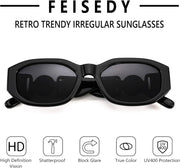 ÉÌƷͼƬ 18 | B0B5V7T75J | FEISEDY Retro Trendy Rectangle Sunglasses Women Men Narrow Shades B2322