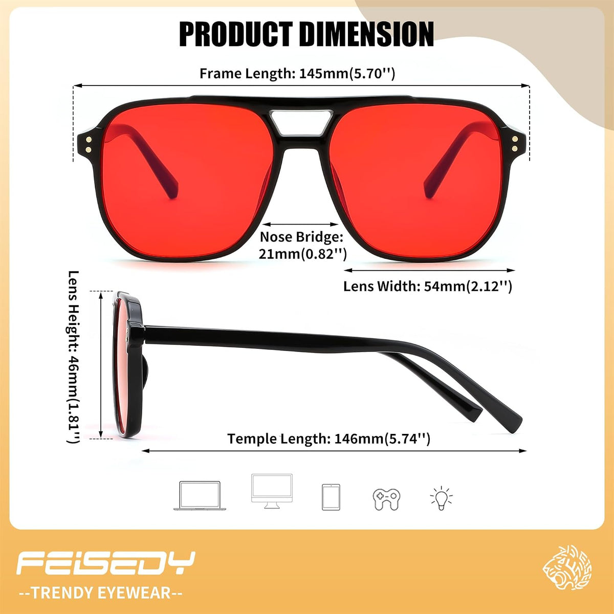 ÉÌƷͼƬ 15 | B0GCVQFPW9 | FEISEDY Blue Light Glasses for Computer Gaming Anti Eyestrain Glasses G2835