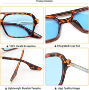 ÉÌƷͼƬ 26 | B0925V3NP4 | FEISEDY Vintage Square 70s Flat Aviator Sunglasses Women Men Metal Design Shades B2752