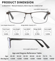 ÉÌƷͼƬ 6 | B0G1BFSFCQ | FEISEDY Classic Blue Light Reading Glasses Men,Metal Frame Readers with Spring Hinge, Anti Glare Eyeglasses for Reading B0337