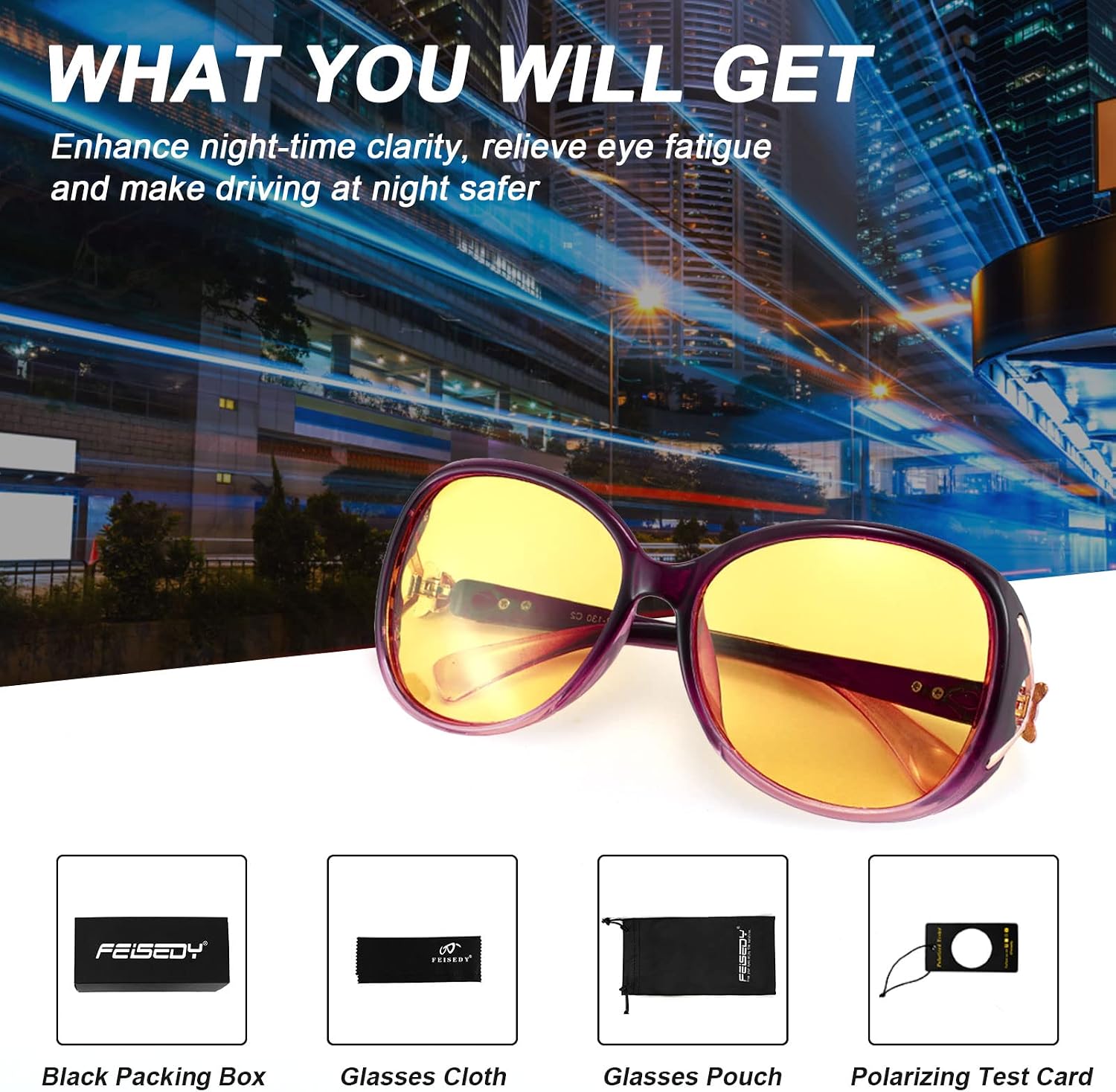 商品图片 31 | B08S7G8RRP | FEISEDY Oversized Polarized Sunglasses Women Men Large Shades B2730