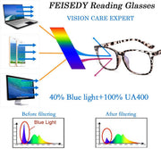 ÉÌƷͼƬ 21 | B07Z19XLDT | FEISEDY Vintage Reading Blue Light Blocking Glasses Women Men Reader Spring Hinge Glasses B2519