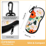 ÉÌƷͼƬ 14 | B0GFYDDD2Y | FEISEDY 2Pack Sunglasses Soft Case Ultra Light Neoprene Zipper Portable Eyeglass Pouch with Belt Clip B0385