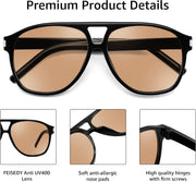 ÉÌƷͼƬ 38 | B0GXMV1N2N | FEISEDY Retro Aviator Sunglasses for Women Men Square Sunnies 70s Pilot Style Lightweight UV400 Shades B0421