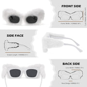 ÉÌƷͼƬ 133 | B09PN9V5N6 | FEISEDY Sunglasses Women Plush Fuzzy Soft Velvet Party Masquerade B2877