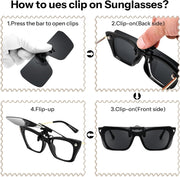 ÉÌƷͼƬ 7 | B0FX3Q74X7 | FEISEDY Clip-on Flip Up Rimless One Piece Sunglasses for Glasses TAC Lenses B0345