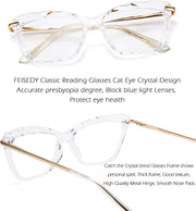 ÉÌƷͼƬ 17 | B088WVS65H | FEISEDY Crystal Cat Eye Reading Glasses Blue Light Blocking Reader Anti Eyestrain Glasses B2596 Champagne 1.75x