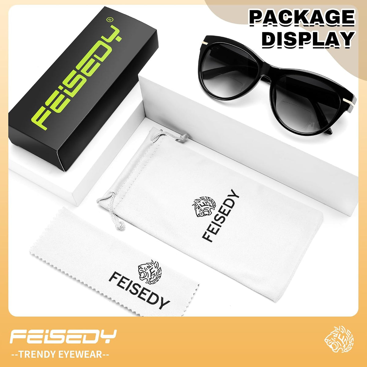 ÉÌƷͼƬ 29 | B0HDS914Y5 | FEISEDY Bifocal Sunglasses Reader Women Stylish Cat Eye Sun Readers B0392
