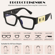 ÉÌƷͼƬ 6 | B0GQZ4LZK8 | FEISEDY Retro Trendy Rectangle Blue Light Glasses for Women Men B0365