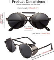 ÉÌƷͼƬ 21 | B09LYD9SW2 | FEISEDY Steam Punk Sunglasses for Men Women Side Shield Round Steampunk Vintage Glasses Shades B2518
