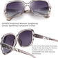 商品图片 95 | B079GT4RXH | FEISEDY Polarized Women Square Sunglasses Sparkling Composite Shiny Frame B2289