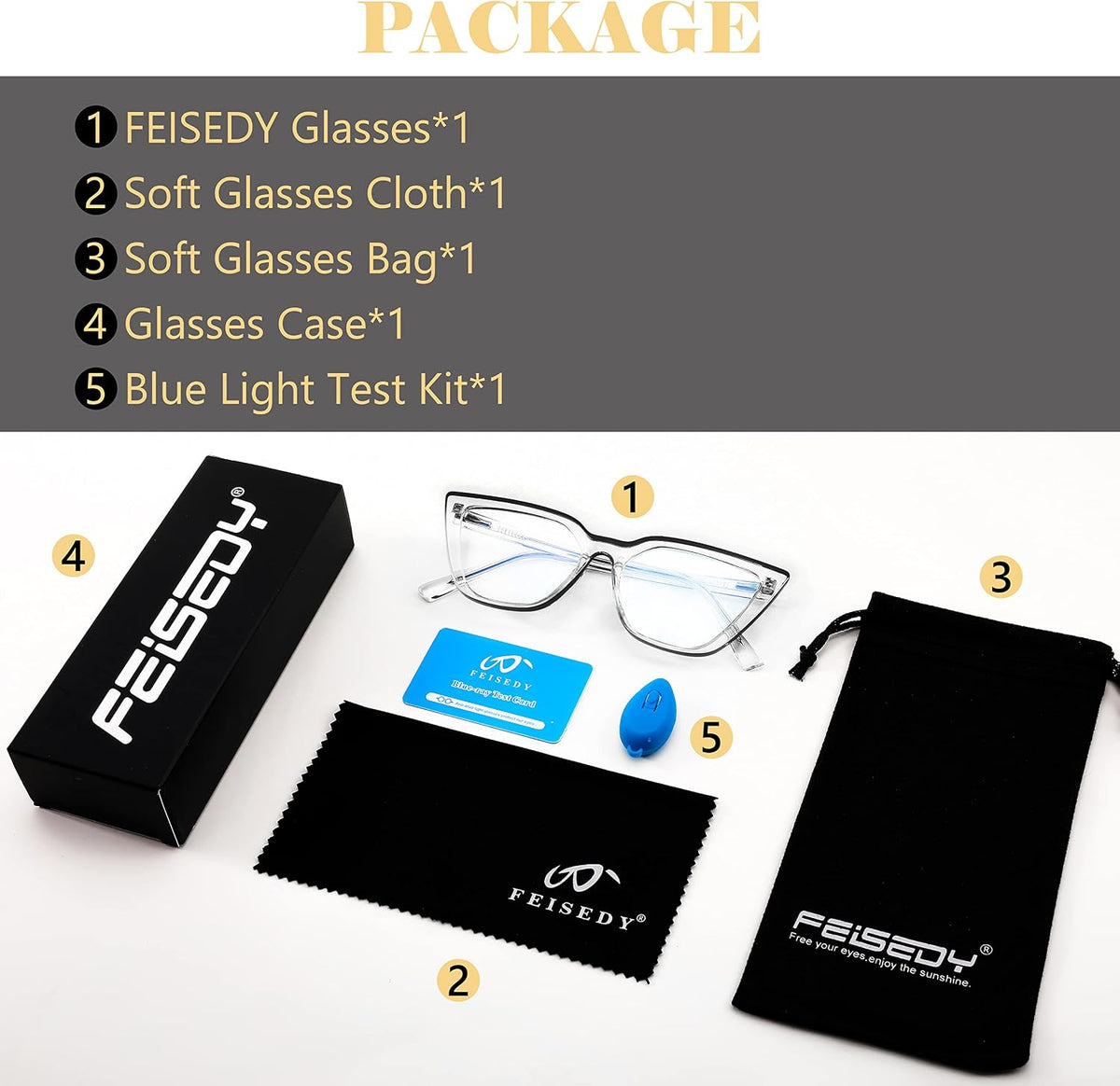 ÉÌƷͼƬ 5 | B0BHT5M418 | FEISEDY Women Cat Eye Blue Light Blocking Glasse Frame Fake Nerd Clear Square Computer Eyewear Anti Eyestrain B2353