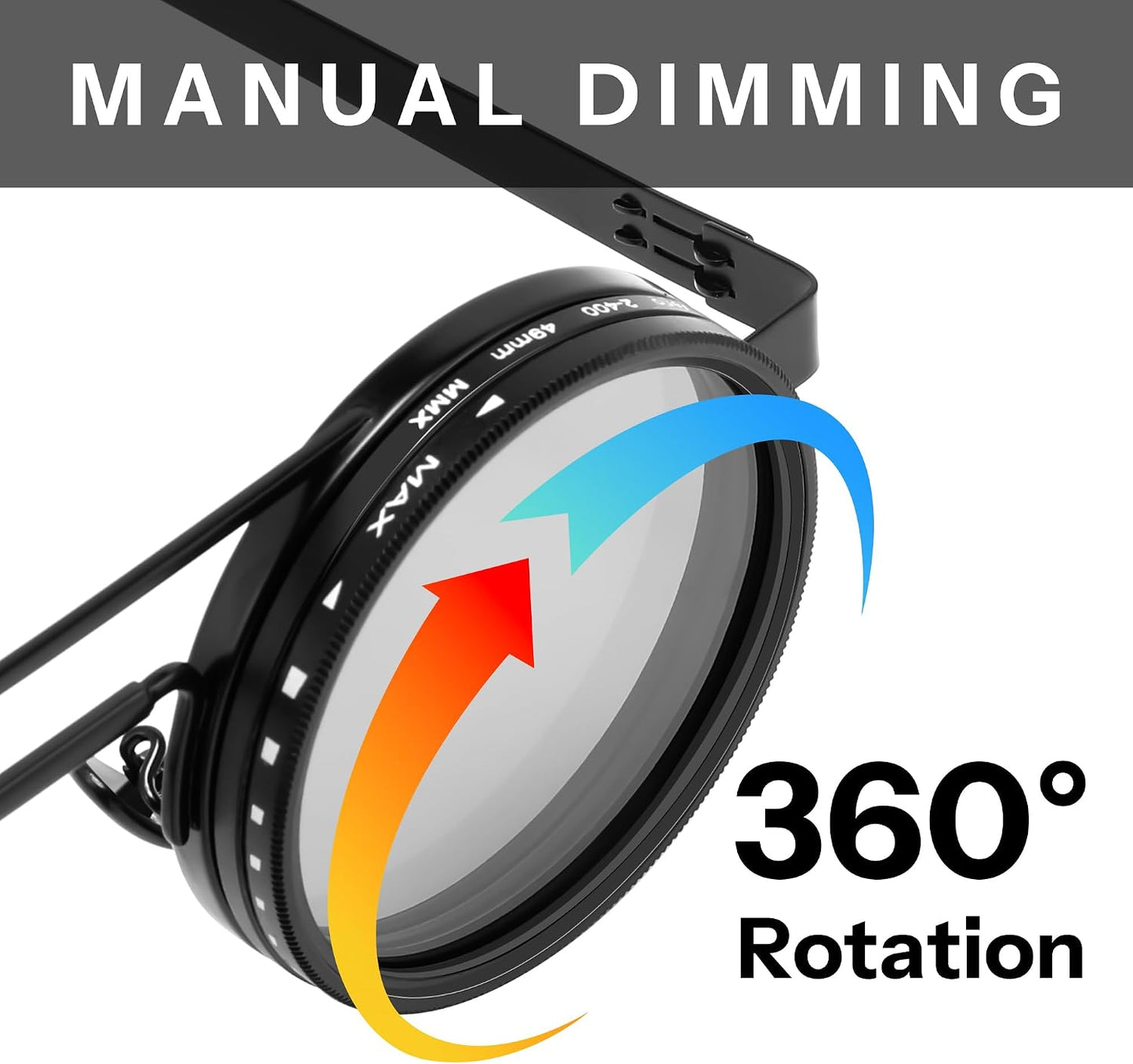 商品图片 19 | B0FK1DDVSV | FEISEDY Adjustable Sunglasses Polarized Men, Round Metal ND Filter B1400