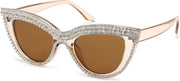 Champagne Stripe Diamond / 51 Millimeters | B0CP1YZPDK | FEISEDY Oversized Women Cat Eye Rhinestone Sunglasses Costume Party B2360