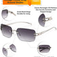 商品图片 17 | B0GX6FSM23 | FEISEDY Retro Rimless Rectangle Y2K Tinted Sunglasses for Women Men B0423