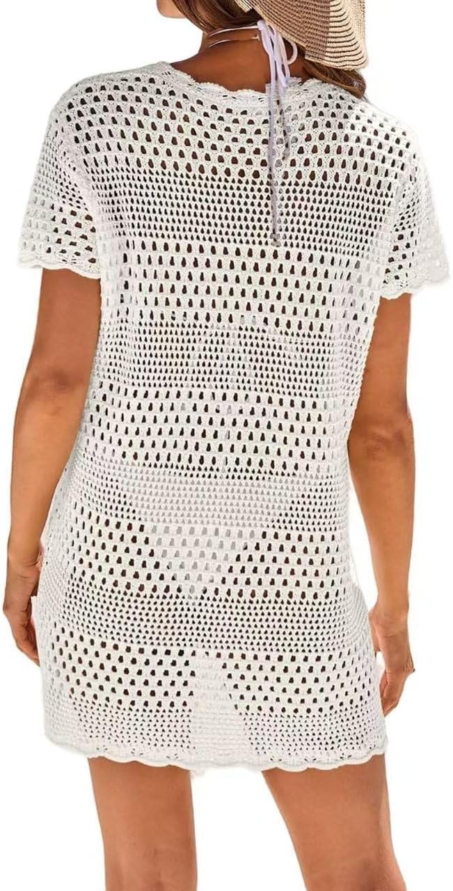 商品图片 5 | B0GCS4BNC1 | Women Swim Suits Crochet Cover Up - Mesh Knit Beach Dress Summer Bathing Suit Swimwear Resort Wear Beach Cover Up
