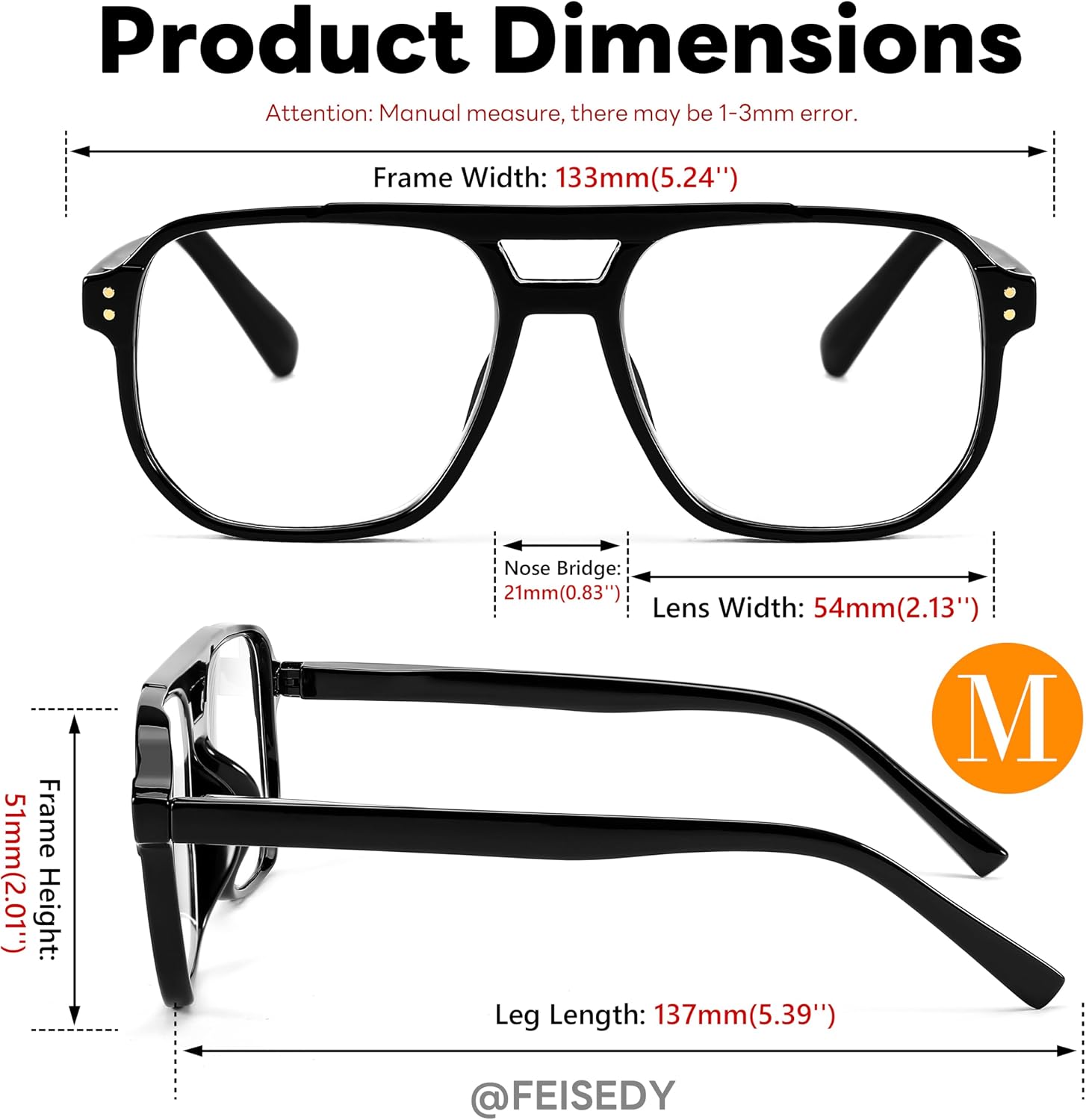 商品图片 7 | B0CHJST8ZK | FEISEDY Retro Aviator Reading Glasses Women Men Blue Light Blocking Reader Plastic Lightweight Frame B0071