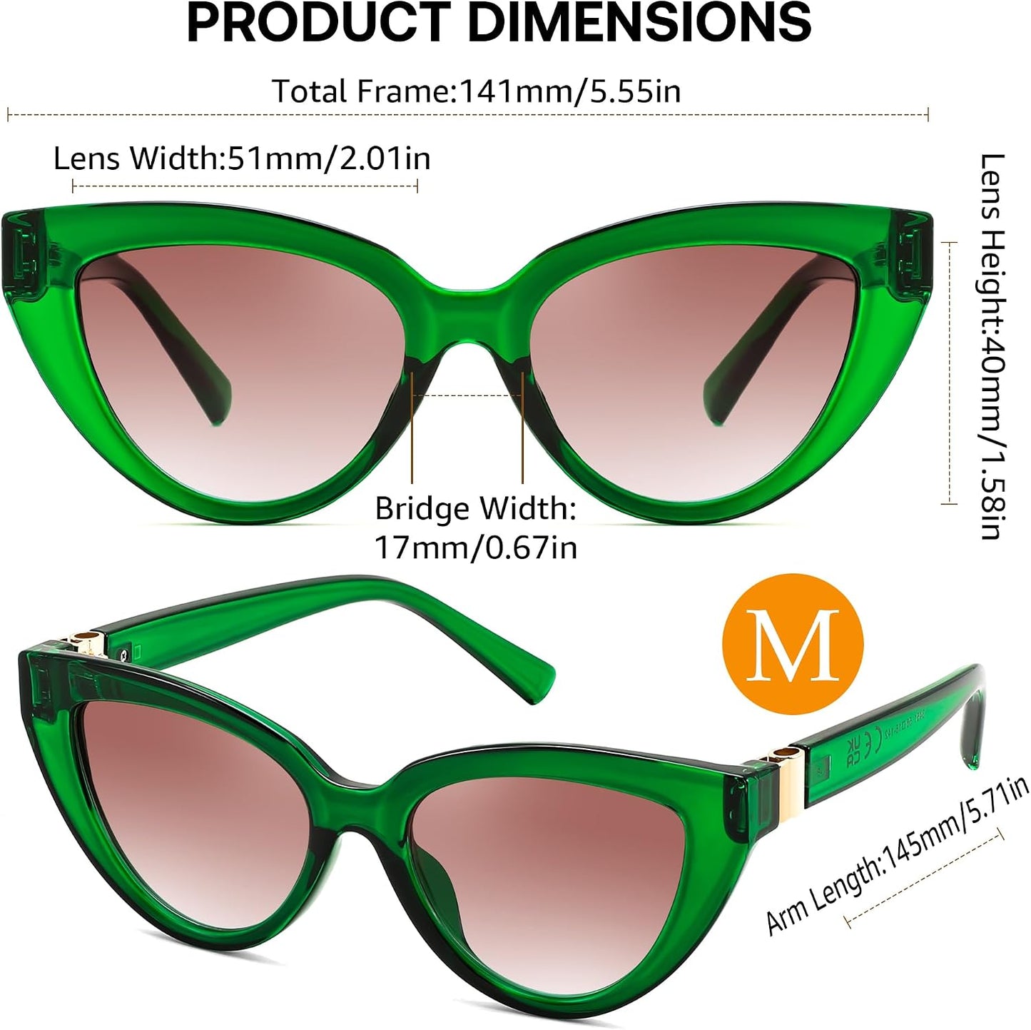 商品图片 24 | B0GVF3CZ9N | FEISEDY Cat eye Sunglasses Polarized and Retro Stylish for Women Men B0428