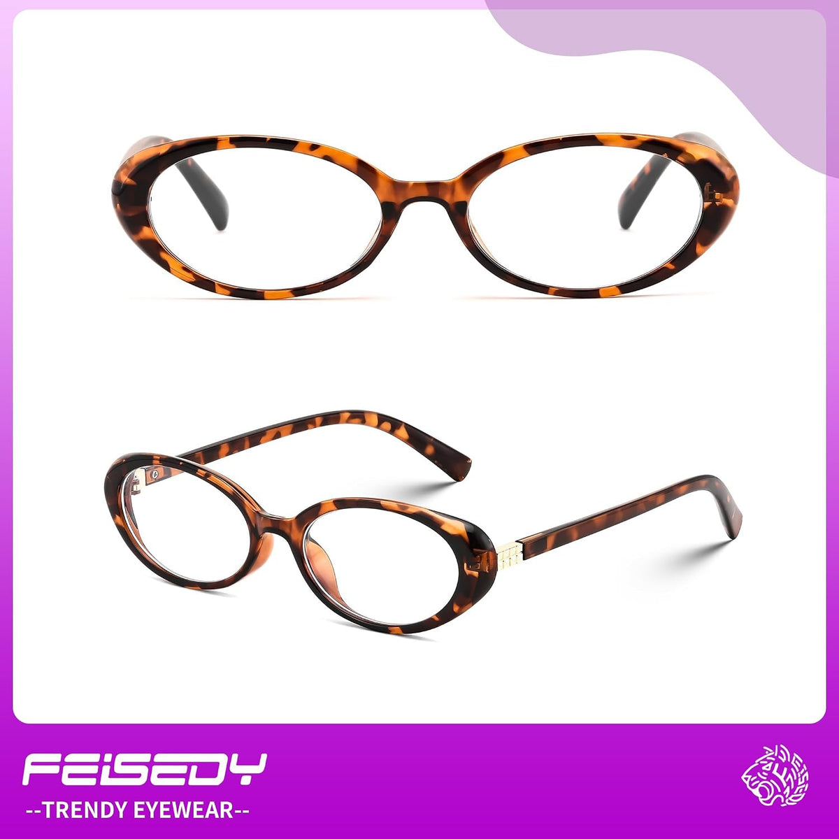 ÉÌƷͼƬ 12 | B0F6MW26L2 | FEISEDY Oval Blue Light Glasses for Woman Vintage Small Face Lightweight Eyeglasses Retro Nerd Y2K Frame B0290