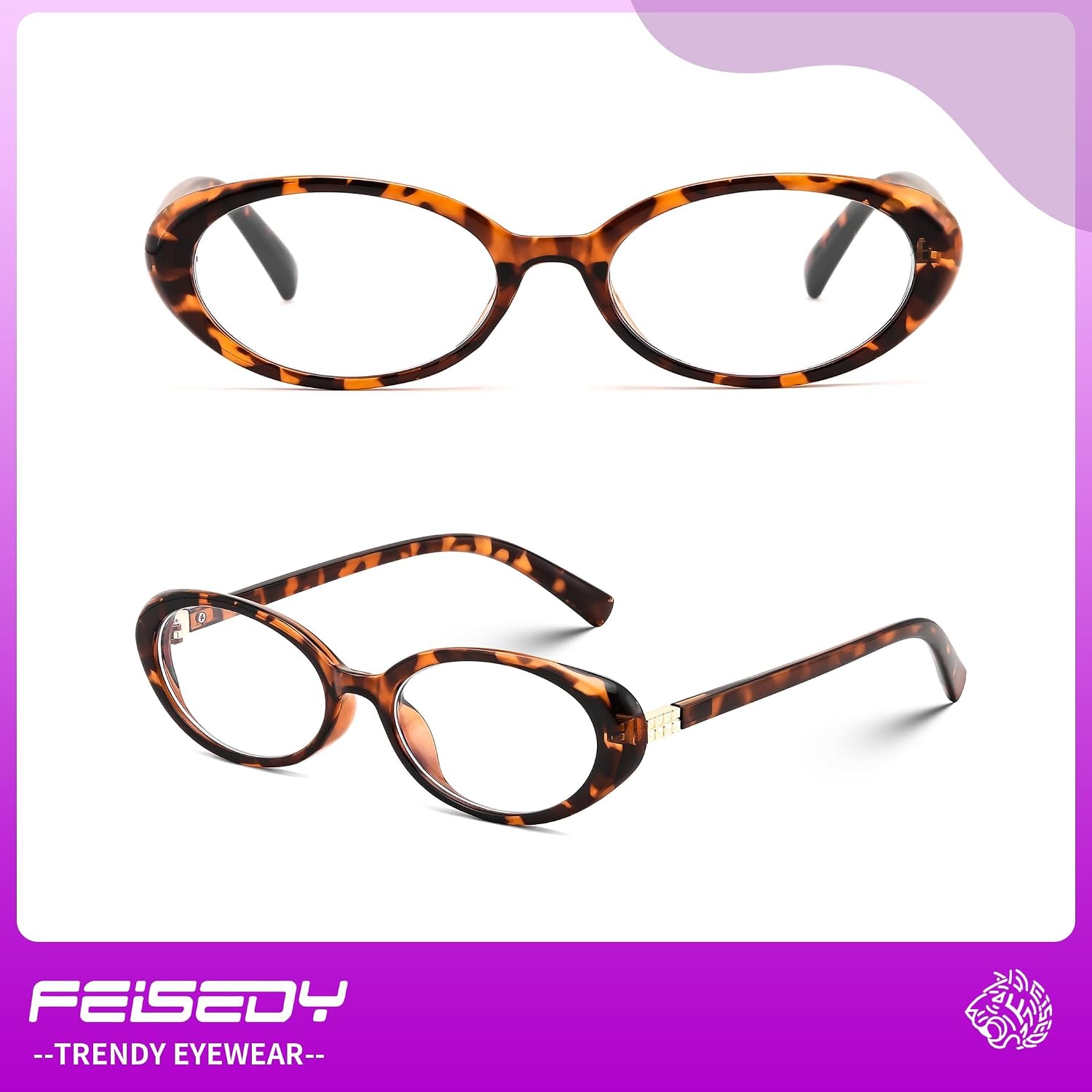 商品图片 12 | B0F6MW26L2 | FEISEDY Oval Blue Light Glasses for Woman Vintage Small Face Lightweight Eyeglasses Retro Nerd Y2K Frame B0290