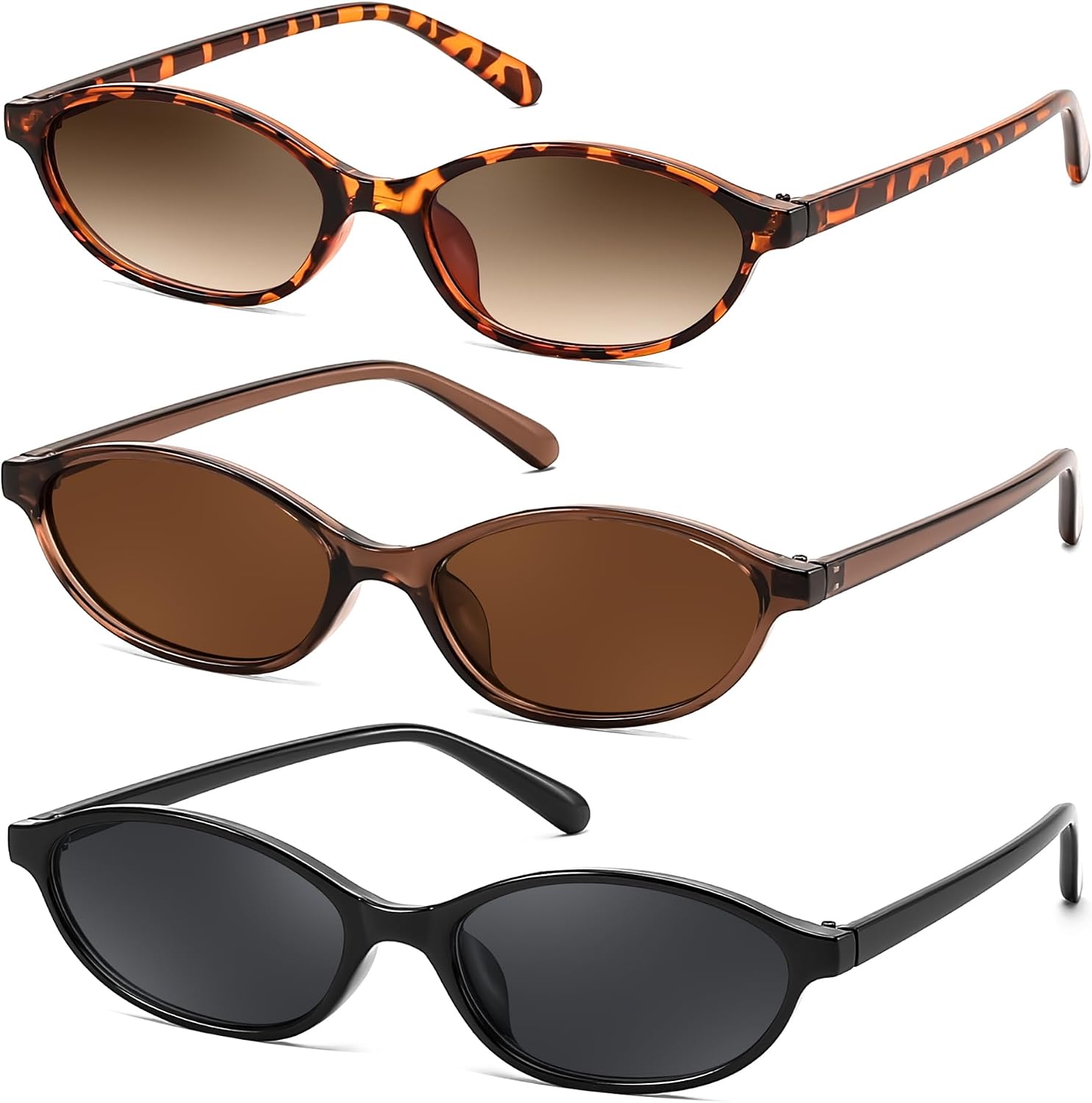 商品图片 24 | B0DMN6519L | FEISEDY Retro Oval Cat Eye Sunglasses for Women 90s Narrow Lightweight Shades Y2k Trendy Sunnies B0257