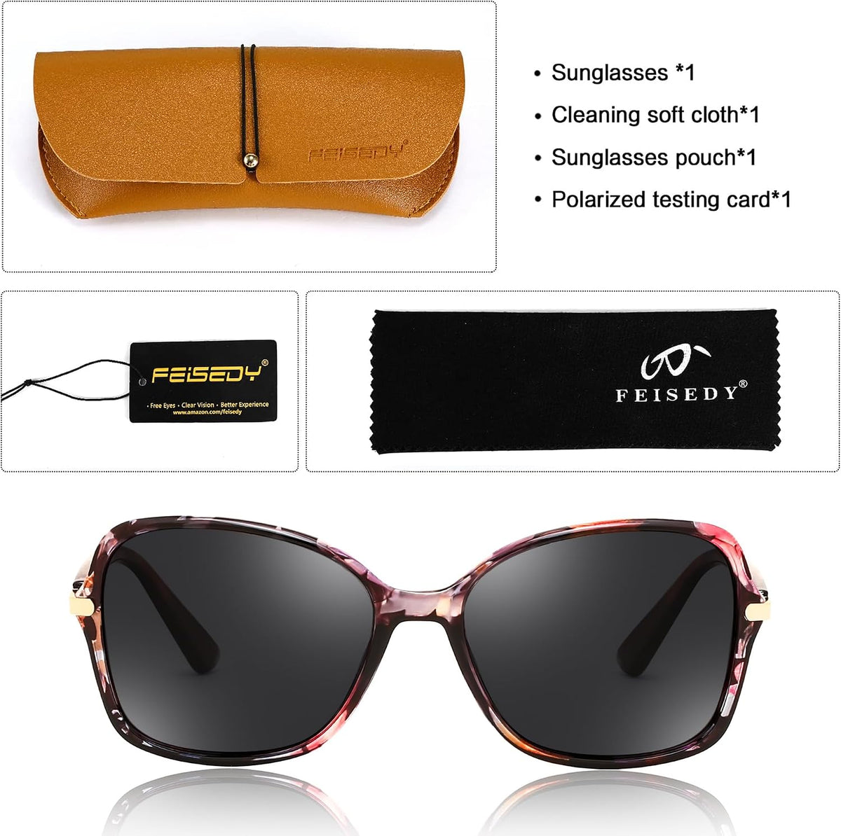 ÉÌƷͼƬ 69 | B09KC567VY | FEISEDY Womens Polarized Sunglasses UV400 Anti Glare Fashion Shades