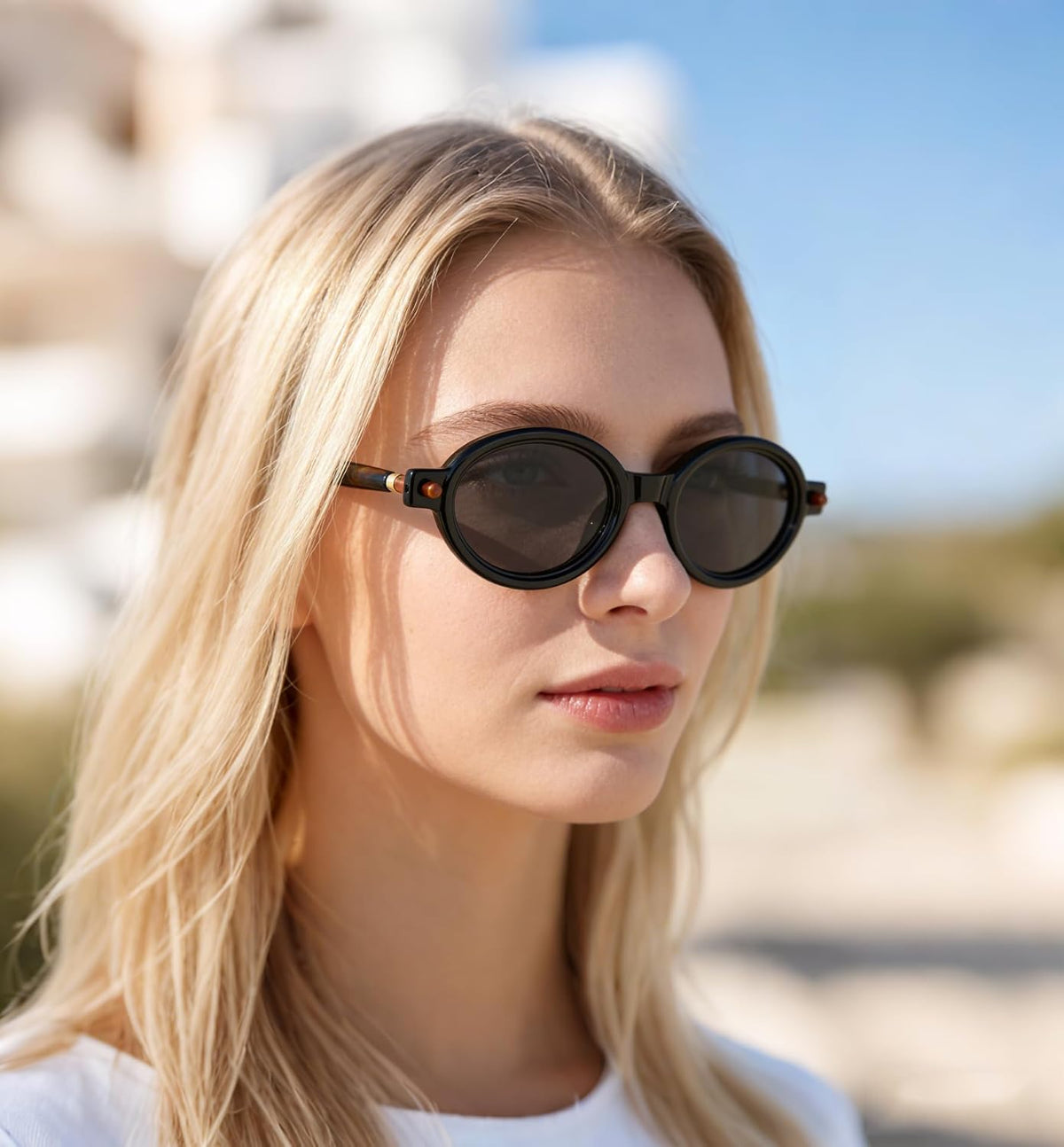 ÉÌƷͼƬ 40 | B0DTHVTKB5 | FEISEDY Retro Oval Sunglasses for Women 90s Narrow Round Lightweight Shades Y2k Trendy Sunnies B1171