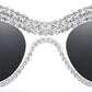 商品图片 40 | B0BZ7YMM4F | FEISEDY Oversized Women Cat Eye Rhinestone Sunglasses Costume Party B2360