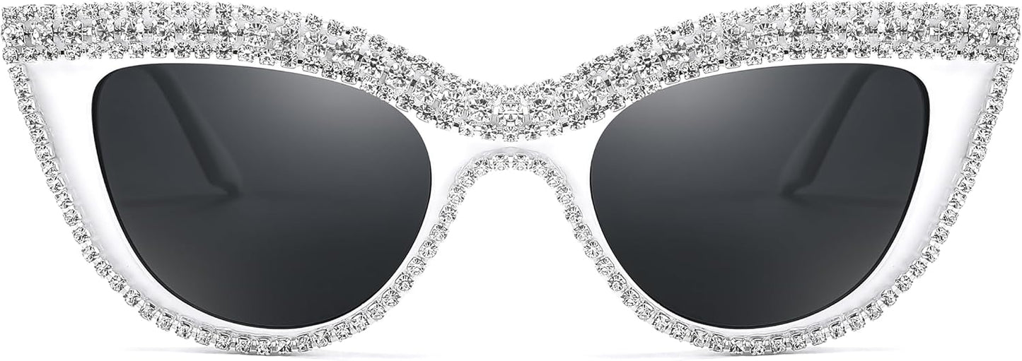 商品图片 40 | B0BZ7YMM4F | FEISEDY Oversized Women Cat Eye Rhinestone Sunglasses Costume Party B2360
